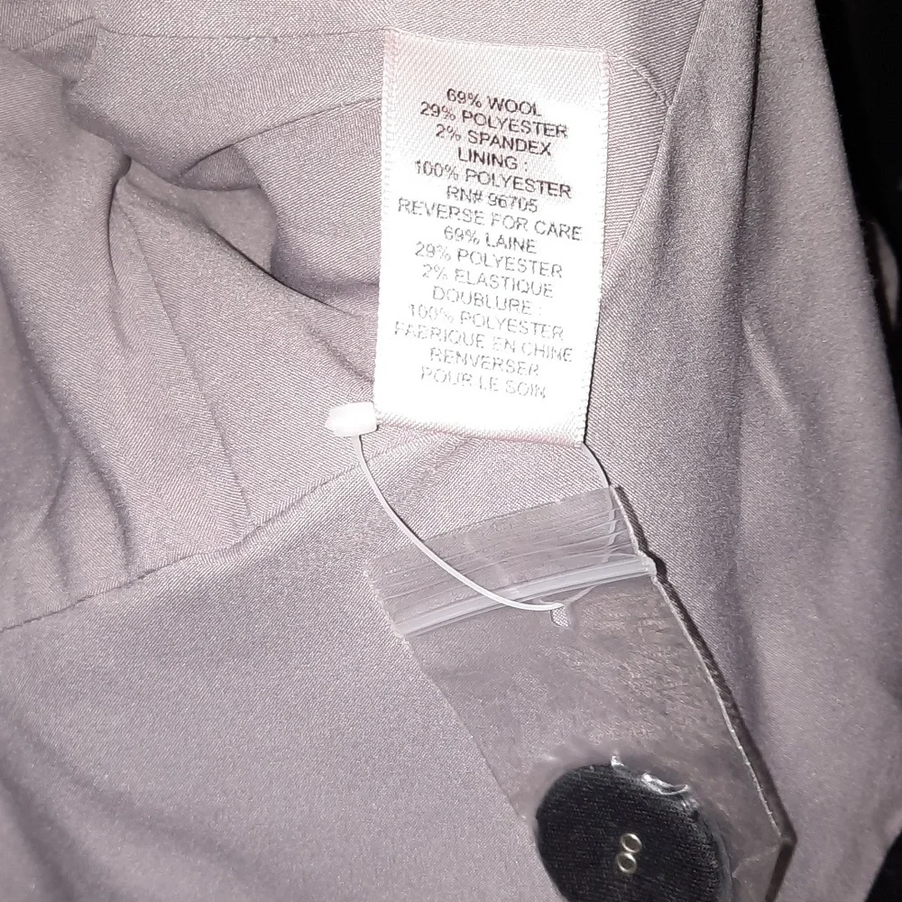 REBECCA TAYLOR Wool Crop Blazer Eyelet Peplum Detail Puff Shoulder Grey Gray XS - Picture 9 of 11